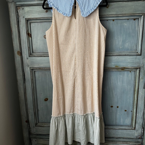 Lisa Says Gah Stevie Gingham Patchwork Midi Dress Size L - Picture 8 of 11